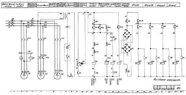 Електрична схема трубонарізного верстата 9М14